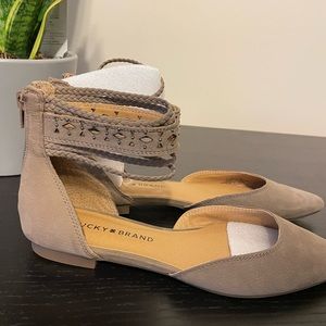 Lucky Brand Tan Suede Madoz Ballet Flat